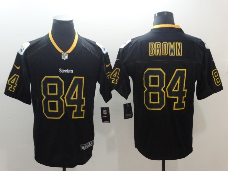 Men's Pittsburgh Steelers Antonio Brown #84 Black Alternate Jersey